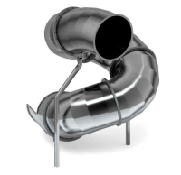 Детские горки для улицы + Горка тоннельная винтовая 2000 нержавеющая сталь SNST 2000.764