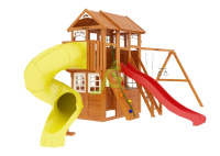 Детские уличные комплексы + Детская площадка IgraGrad Клубный домик 3 с трубой Luxe
