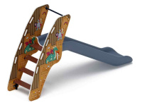 Детские горки + Горка пластиковая - ИО 42.01.05-05 - (серый скат) (Картонное королевство)H=900