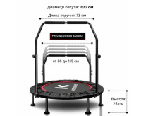 Батуты + Батут для фитнеса DFC KENSONE 40" BSD-40-Black с поручнем
