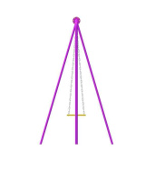 Детские качели + Качели на металлических стойках с сиденьем без спинки ИО 01100