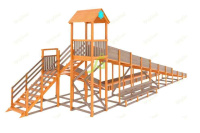 Детские горки + Зимняя горка IgraGrad Snow Fox 12 м с двумя скатами и выкатом 8 м