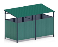 Хозяйственное оборудование + Навес контейнерной площадки для мусора (зеленый) (2 секции) МФ 55.02.02-01