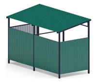 Хозяйственное оборудование + Навес контейнерной площадки для мусора (зеленый) (2 секции) МФ 55.02.03-01
