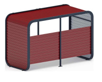 Хозяйственное оборудование + Навес контейнерной площадки для мусора (красный) (2 секции) (под анкера) МФ 55.01.02-04