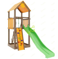 Детские уличные комплексы + Детская площадка IgraGrad Панда Фани Tower скалодром