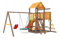 Детские уличные комплексы + Детская площадка IgraGrad Панда Фани с балконом мод.1