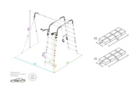 Детские спортивные комплексы для дачи + Дачный комплекс "Весёлая лужайка-2" + ЛОДКА качели Romana R.103.25.04 (серый/жёлтый)