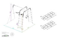 Детские спортивные комплексы для дачи + Дачный комплекс "Весёлая лужайка-2" + ПЛАСТИКОВЫЕ качели Romana R 103.25.04 (серый/жёлтый)