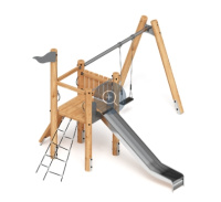 Детские уличные комплексы + Игровой комплекс (лиственница) ДИК 2.24.03-Л.И1