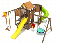 Детские уличные комплексы + Детская площадка IgraGrad Панда Фани с балконом мод.1 и трубой 2.1м