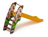 Детские горки + Горка пластиковая - ИО 42.01.05-02 - (желтый скат) (В гостях у сказки) H=900