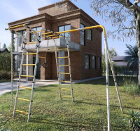 Детские спортивные комплексы для дачи + Дачный комплекс "Весёлая лужайка-2" (без качелей) Romana R 103.25.04 (серый/жёлтый)