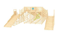 Детские горки + Зимняя горка "IgraGrad Snow Fox", 4 ската, без окраски