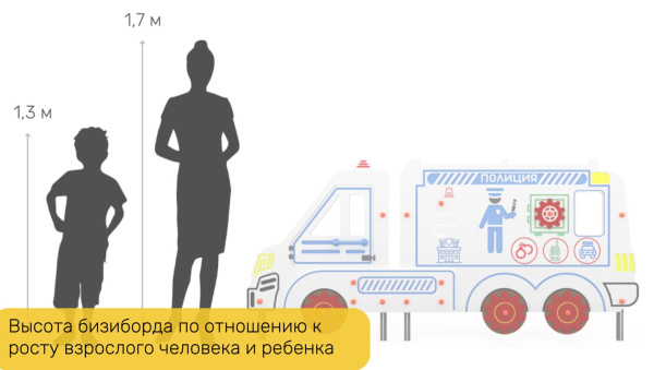 Автогородки и ПДД для детей + Уличный бизиборд "Полицейская машина"