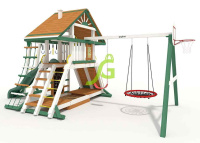 Детские уличные комплексы + Детская площадка IgraGrad Крепость Фани с рукоходом (Дерево) мод.1