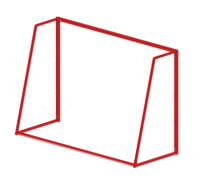 Ворота для мини-футбола + Ворота мини футбольные (красные) (с креплением сетки) - СО 2.60.02-02