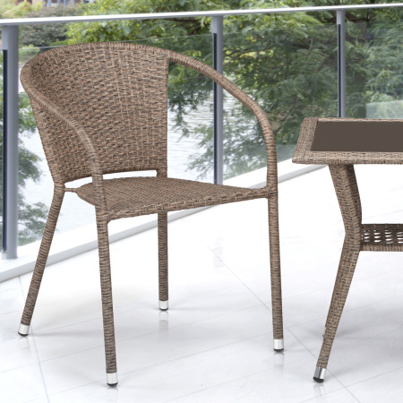 Комплекты для кафе + Комплект плетеной мебели T25B/Y137C-W56 Light brown 2Pcs