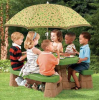 Скамейки и столики + Столик «Пикник» с зонтом