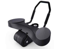 Ролики, упоры для отжиманий + Тренажёр для пресса AB Roller SND чёрный с ковриком 34 х 17 x 0.6 cм