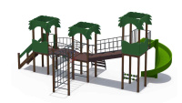 Детские уличные комплексы + Детский игровой комплекс серии джунгли "Тарзан" Н-1200 и Н-2000 (винтовой скат) ДИО 02120