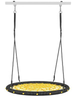 Детские качели + Качели ГНЕЗДО-СЕТКА 100 см Romana 1.Д-26.16 (черный/желтый)