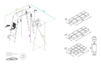 Детские спортивные комплексы для дачи + Дачный комплекс "Fitness" + ЛОДКА качели Romana 103.20.05 (серый/жёлтый)
