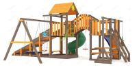 Детские уличные комплексы + Всесезонная площадка IgraGrad С Мостик 1 с трубой SF2