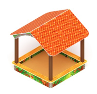 Песочницы + Песочный дворик с навесом Домик (Полянка) - ИО 6.01.02-03