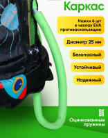 Батуты + Батут с защитной cеткой "PERFETTO SPORT ROCKET 48" диаметр 122 см чёрно-зелёный PS-546-B