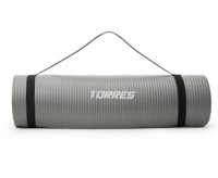 Коврики для фитнеса + Коврик для йоги TORRES SOFT, каучук 1,2 см, серый, Толщина коврика 12 мм