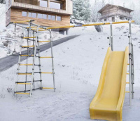 Детские спортивные комплексы для дачи + Дачный комплекс "Богатырь Плюс 2 MAX" (без качелей) Romana 103.12.07 (серый/жёлтый)