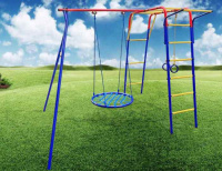 Детские спортивные комплексы для дачи + ДСК "Пионер-дачный" Юла + качели гнездо 80 см.(металл)