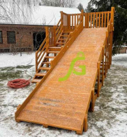 Детские горки + Детская деревянная зимняя горка "IgraGrad Snow Fox", скат 5,9 м