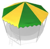 Батуты + Крыша для батута UNIX Line 12 ft Green/Yellow
