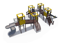 Детские уличные комплексы + Игровой комплекс серии Геометрия, Н-1500 и Н-2000 ДИО 09070