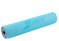 Коврики для фитнеса + Коврик для фитнеса и йоги Start Up TPE ZH-01 Blue/Gray р183х61х0,6 см