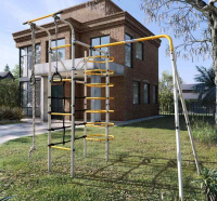 Детские спортивные комплексы для дачи + Дачный комплекс "Космос" (без качелей) Romana 103.21.05 (серый/жёлтый)