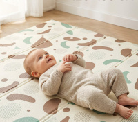 Мягкие модули + Игровой коврик складной UNIX Kids Traces / Следы 120x150 см коричневый