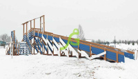 Детские уличные комплексы + Зимняя деревянная горка "IgraGrad Snow Fox 12 м" с двумя скатами мод.4