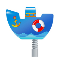 Детские качели + Качалка на пружине Пароходик ИО 04-201