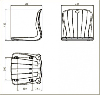 Оборудование для спортзалов и стадионов + Сидения пластиковые для залов и стадионов тип 2 IMP-A269