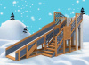 Детская деревянная зимняя горка "IgraGrad Snow Fox", скат 5,9 м мод.3