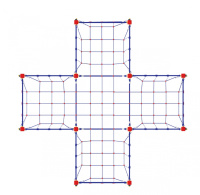 Детские уличные комплексы + Лаз-сетка на столбах большая СК 06-004