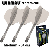 Аксессуары для игры в дартс + Литые оперения с хвостовиками Winmau Fusion Medium Grey Smoke (серые)