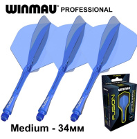 Аксессуары для игры в дартс + Литые оперения с хвостовиками Winmau Fusion Medium Azure Blue (синие)
