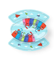 Скамейки и столики + Столик детский круглый (Коты) - МФ 31.01.01-02