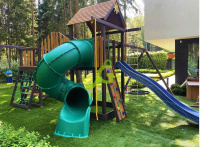 Детские уличные комплексы + Детская площадка IgraGrad Панда Фани Мостик с трубой