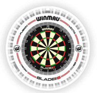 Аксессуары для игры в дартс + Профессиональное освещение с кольцом для мишени Winmau Plasma ICE Dartboard Light Bundle (Белое)