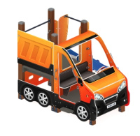 Детские горки + Машинка (оранжевый) тип 1 - ДИК 1.03.1.01-01 - Игровой комплекс H=750